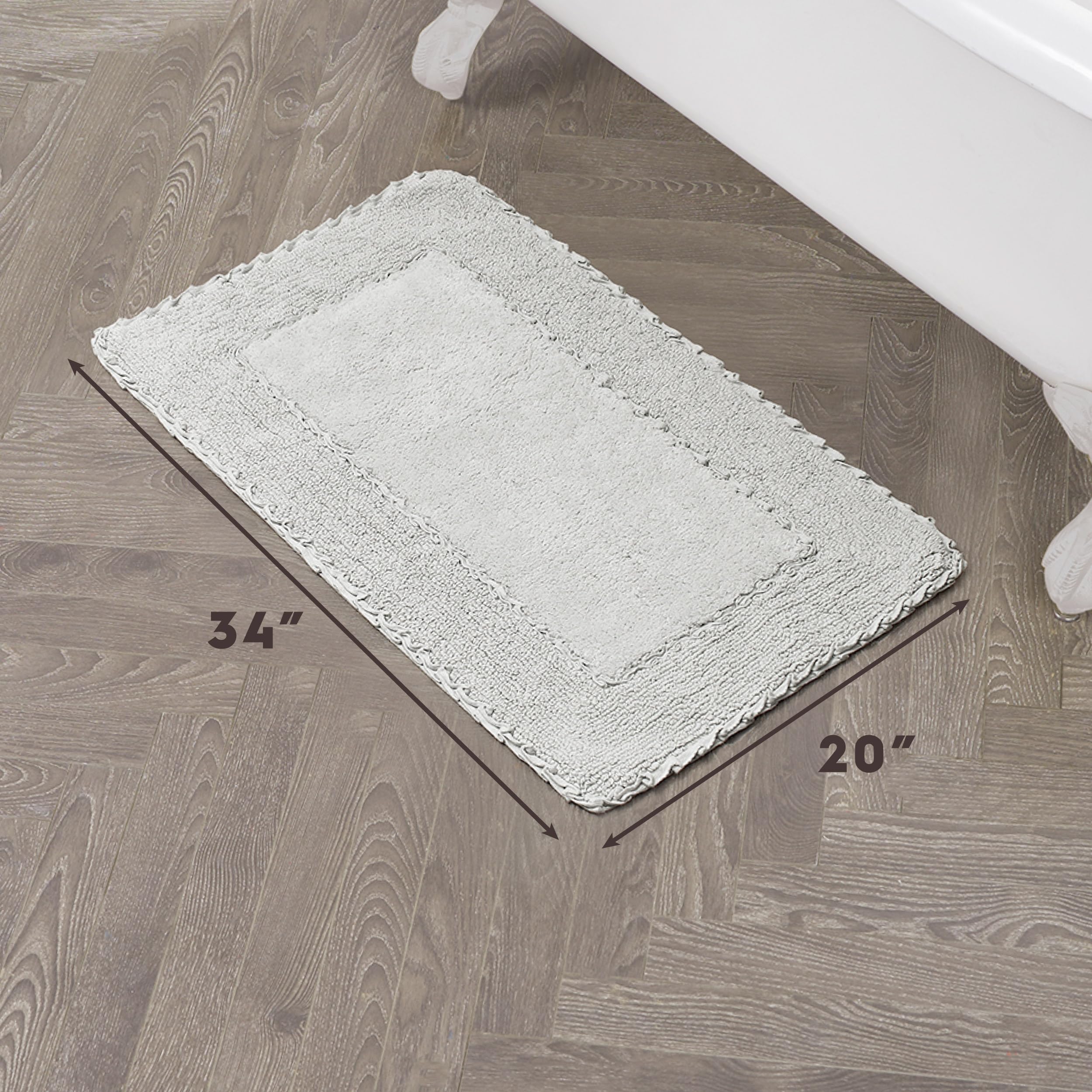 Amazon | Laura Ashley フリルコットン 20インチ x 34インチ バスラグ